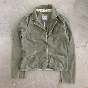 Vintage Y2K Old Navy Olive Button Corduroy Jacket Size S